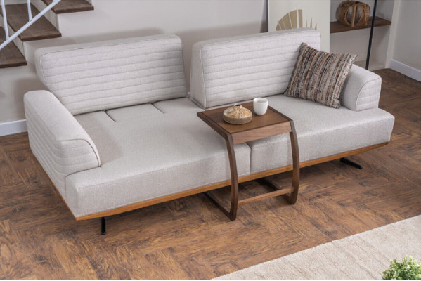 Sofagarnitur für Wohnzimmer 4 Teile in modernem Stil Neu in Textilmaterial