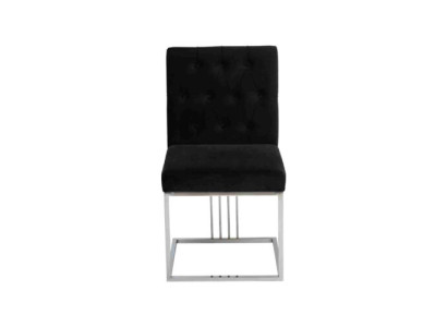 Schwarzer Lehnstuhl Designer Esszimmer Möbel Essstühle Edelstahlstuhl