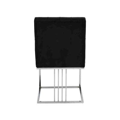 Schwarzer Lehnstuhl Designer Esszimmer Möbel Essstühle Edelstahlstuhl