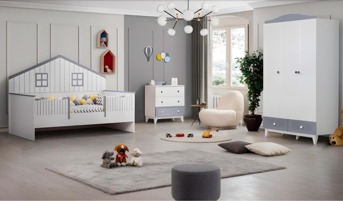 Modern Ausziehbares Kinderbett Luxuriöses Schlafzimmer Bett Holz Möbel
