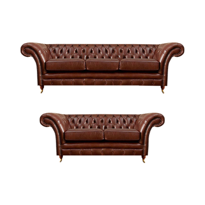 Wohnzimmer Neu Garnitur Chesterfield Sofas Couch Dreisitzer mit Zweisitzer