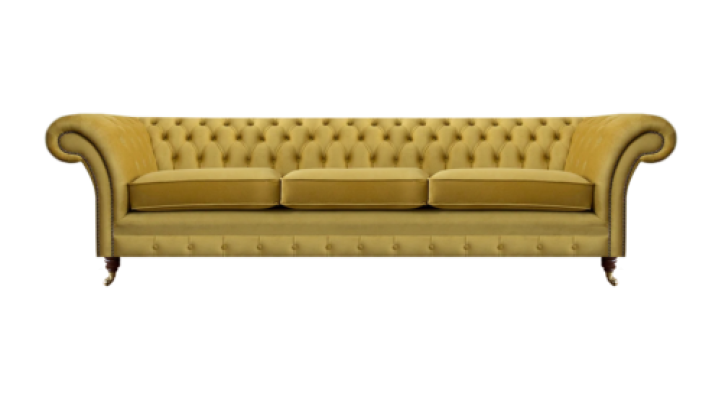 Chesterfield Neu Luxus Sofa Dreisitzer Polstermöbel Modern Gelb Textil