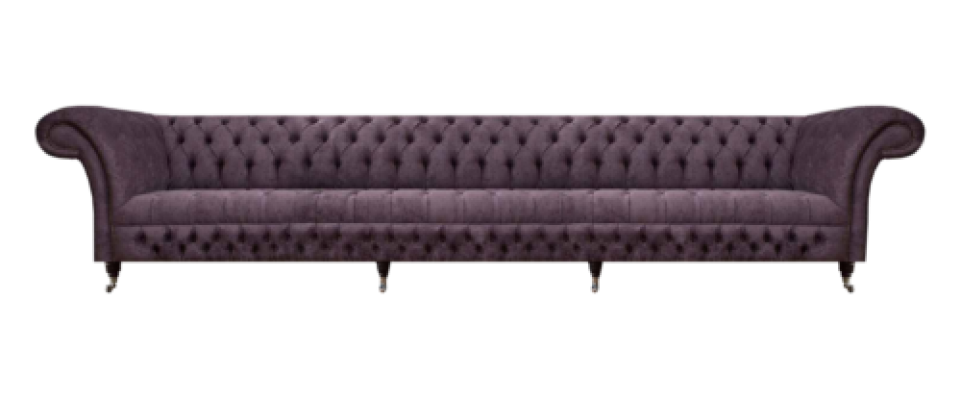 Luxus Polstermöbel Chesterfield Viersitzer Sofa Couch Stoff Wohnzimmer