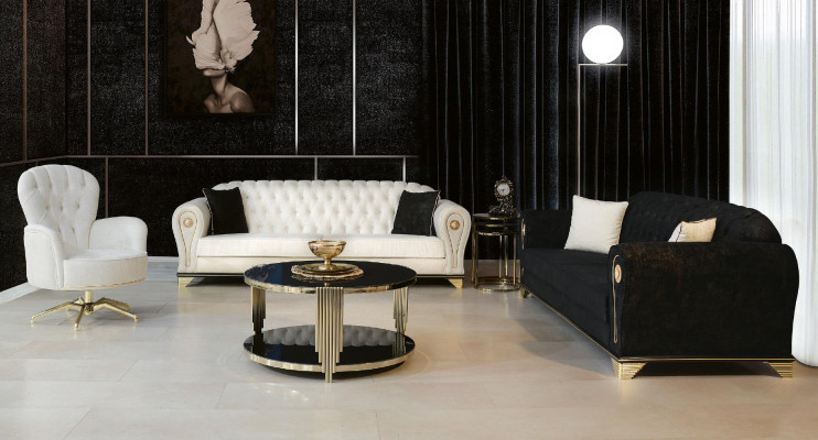 Ecksofa Wohnlandschaft Couch Eckgarnitur Polster Samt Stoff Möbel Design Grau