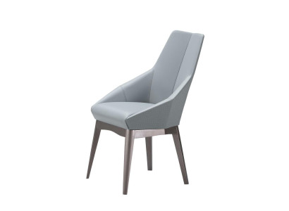 Luxus Lehnstuhl Stühle Design Esszimmer Edelstahl Grau Lederstuhl Edler Möbel