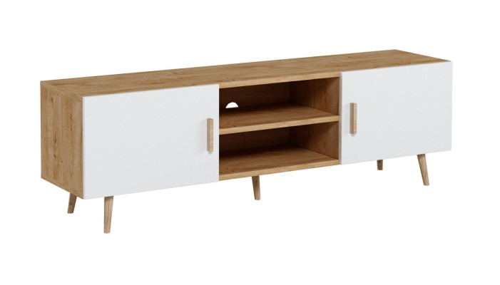 Wohnwand Wohnzimmer Set Vitrine Kommode Wandregal Vitrinen Wohnwände 4 tlg. Set