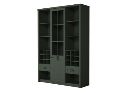 Wohnwand Schrank Möbel Regale Wohnzimmer Vitrine Glasschrank Regal Bücherschrank