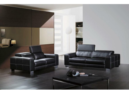 Ledersofa Couch Wohnlandschaft 3+2 Sitzer Garnitur Deko Design Modern Sofa