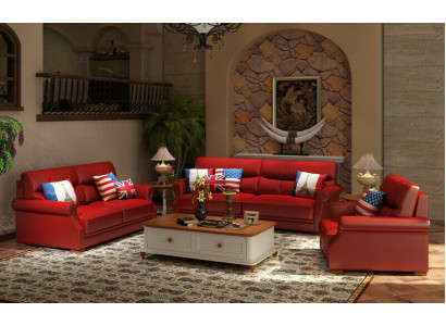 Ledersofa Couch Wohnlandschaft 3+2 Sitzer Garnitur Modern Sofa Garnituren