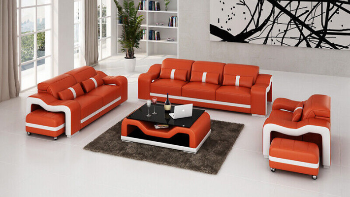 Sofagarnitur 3+1 Sitzer Design Couch Polster Sofas Modern Garnitur Gruppe