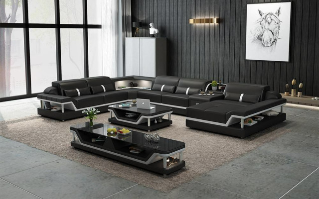 Designer Wohnlandschaft U-Form Couch Ecksofa Polster Garnitur Eckgarnitur