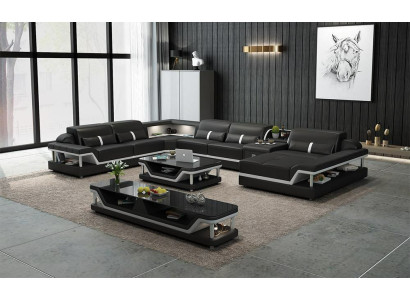 Designer Wohnlandschaft U-Form Couch Ecksofa Polster Garnitur Eckgarnitur