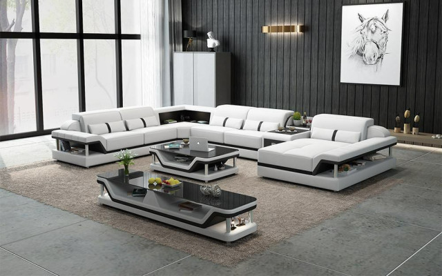 Designer Wohnlandschaft U-Form Couch Ecksofa Polster Garnitur Eckgarnitur