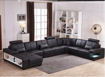 XXL BIG Wohnlandschaft U Form Ecksofa Sofa Couch Polster Deko Garnitur