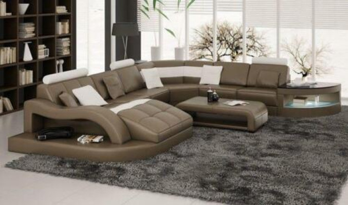 Designer Wohnlandschaft Garnitur Eckgarnitur U-Form Couch Ecksofa Polster
