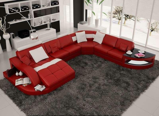 Designer Wohnlandschaft Garnitur Eckgarnitur U-Form Couch Ecksofa Polster