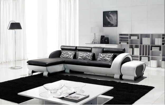 Ecksofa Ledersofa Wohnlandschaft L Form Deko Sofa Couch Polster Sitz Ecke