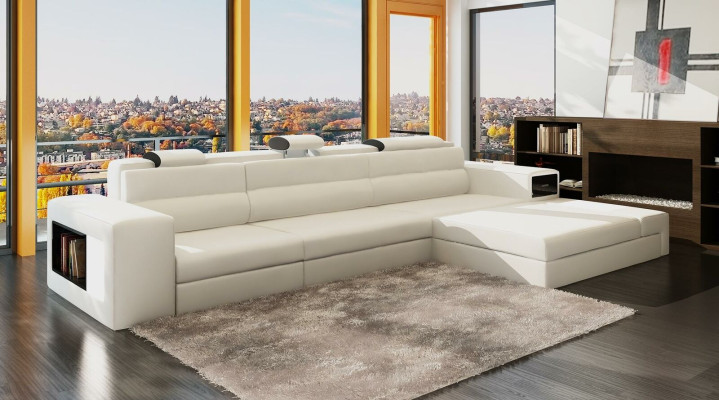 Ecksofa Ledersofa Wohnlandschaft L Form Sofa Deko Couch Polster Sitz Ecke