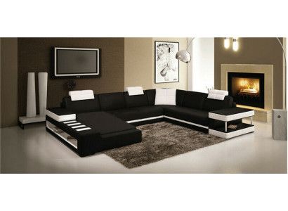 U Form Sofa Couch Polster Garnitur Wohnlandschaft Design Luxus Ecksofa