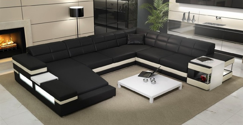 Design Ecksofa Sofa Couch Polster Eckgarnitur Deko Ledersofa Sofas Couchen