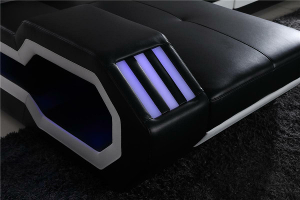 Relax Couchen L Form Shape Sofa Couch Garnitur Beleuchtet Wohnlandschaft