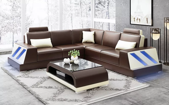 Ledersofa Eckcouch Polstergarnitur Sofa Couch Eckgarnitur Wohnlandschaft Polster