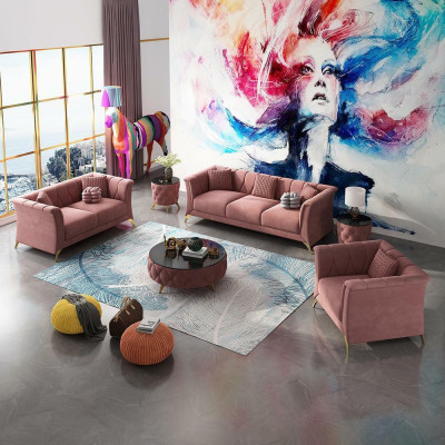 Designer Sofagarnitur 3+2+1 Sitzer Stoff Couchen Polster Garnitur Sofas Couch