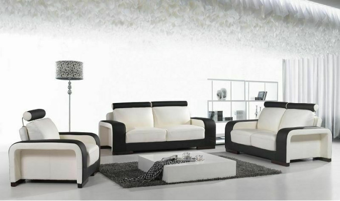 Sofagarnitur Garnituren Set Design Sofas Polster Couchen Leder 321 Sitzer
