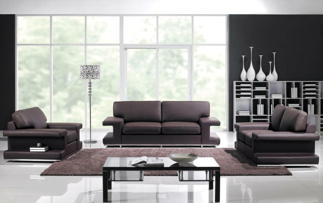 Ledersofa Wohnlandschaft 3+2+1 Sitz Garnitur Design Couch Modern Sofa