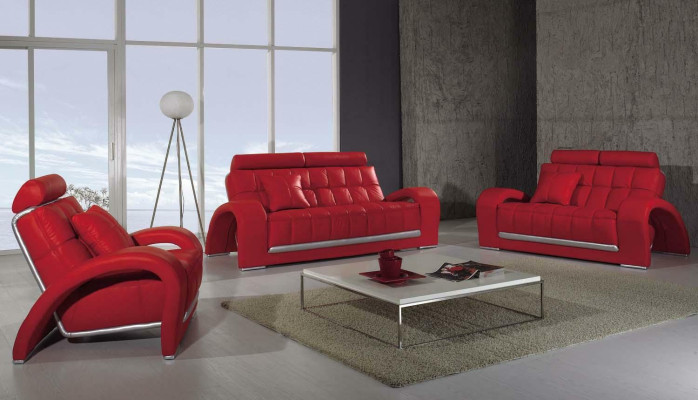Ledersofa Couch Wohnlandschaft 3+1+1 Sitzer Garnitur Sofa Sofagarnitur