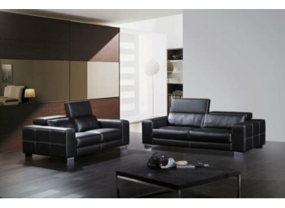 Set Ledersofa Couch Wohnlandschaft 3+1+1 Sitzer Garnitur Design Modern