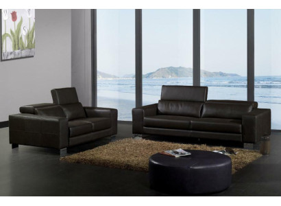 Sofagarnitur 3+2+1 Sitzer Set Design Sofas Polster Leder Couchen Relax