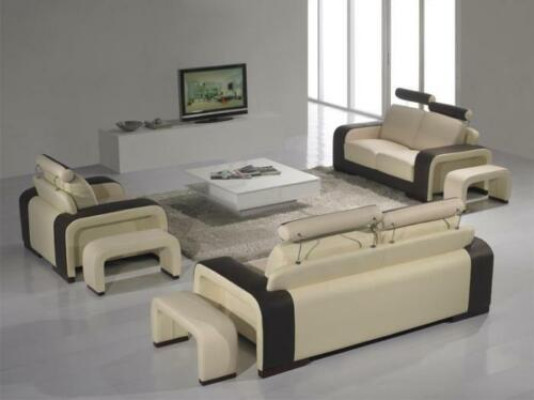 Ledersofa Sofagarnitur 3+2+1 Sitzer Set Deko Garnitur Polstersofa Couch