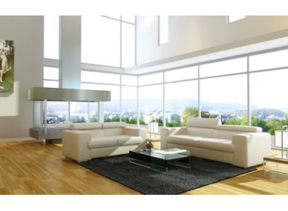 Ledersofa Couch Sofagarnitur Polster 3+1+1 Sitzer Couchen Sofa Design