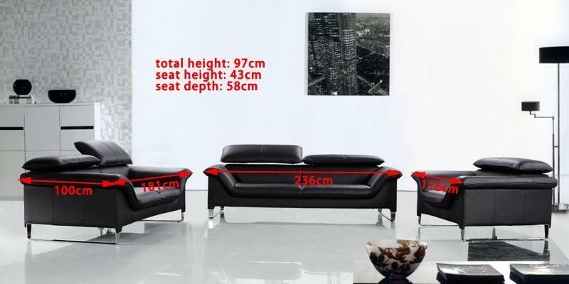 Ledersofa Couch Wohnlandschaft 3+1+1 Sitzer Garnitur Modern Design Sofa