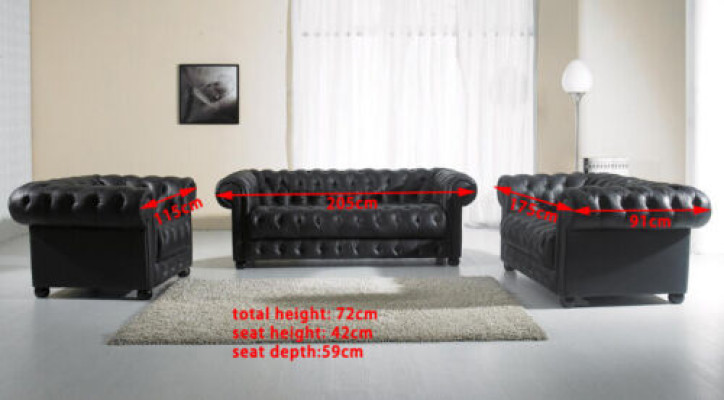 Chesterfield Sofagarnitur 311 Sitzer Design Couch Polster Sofa Garnitur Set