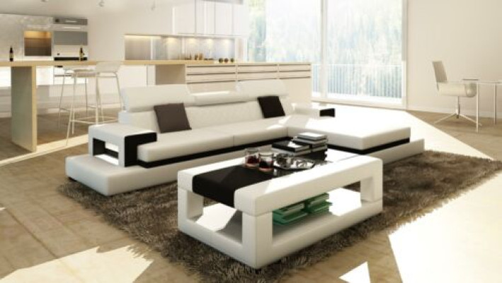 Sofas Ecksofa Ledersofa Polster Wohnlandschaft Couch Sofa Eckgarnitur