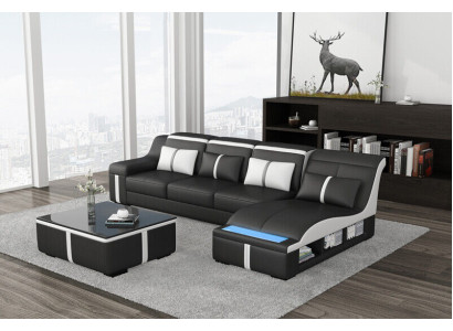 LForm Leder Wohnlandschaft Couch Polster Sitz Ecksofa Sofa Große