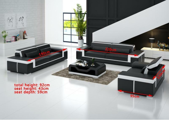 Design Polster Sitz Couch 3 Sitzer Garnitur Sofa Sofas Couchen Deko Leder