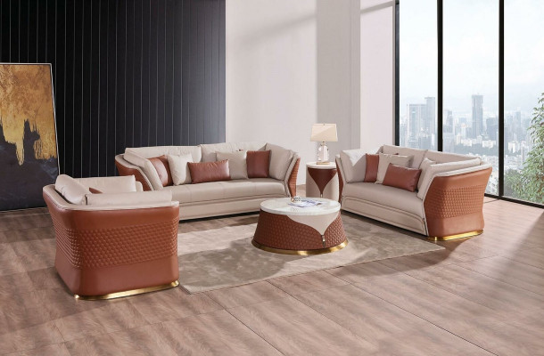 Wohnlandschaft Sofas Couch Polster Sofa 3 Sitzer Garnitur Ledersofa Modern Neu