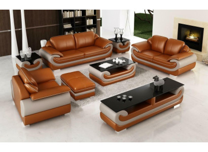 Ledersofa Couch Wohnlandschaft 3+2 Sitzer Garnitur Design Modern Sofa xlmoebel.de