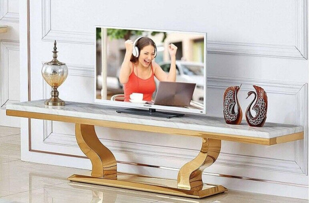 Modernes Sideboard tv Regal Edelstahl Kommode Board Neu Konsolen