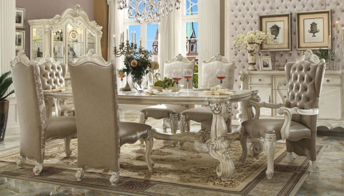 Königliche 7tlg. Garnitur Esszimmer Set Rokoko-Barock Tisch mit 6x Stühlen