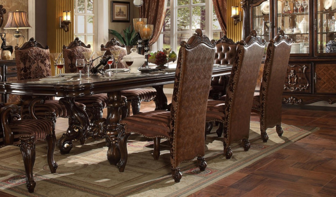 Klassische Braune Chesterfield Lederstühle Luxuriöses x8 tlg. Stuhl-Set