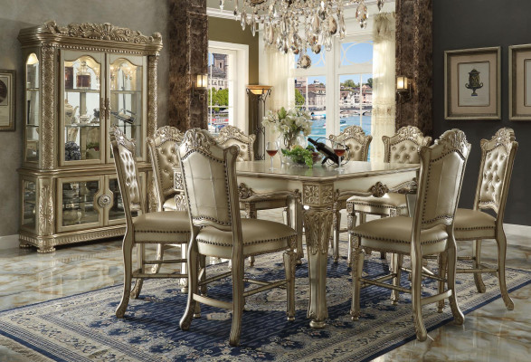 Goldene Esszimmer Gruppe Designer Esstisch mit x8 Stühlen Esszimmer Möbel 9tlg.