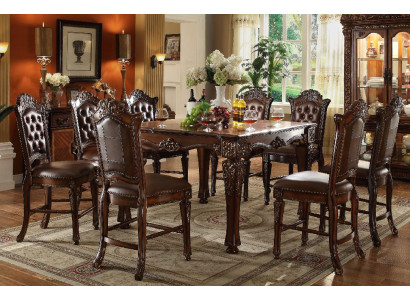 Designer Esszimmer Möbel Rechteckiger Holz Tisch  x8 Stühle 9tlg. Set
