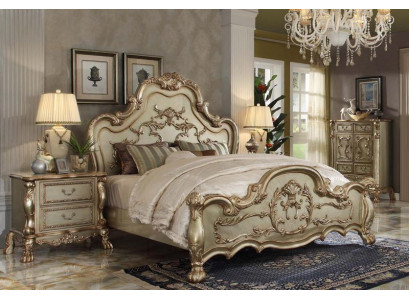 Bett Design Doppelbett Betten Luxus Klassiker Barock Rokoko Chestgerfield Neu