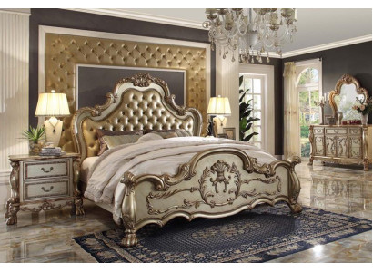 Klassisches Bett Barock Chesterfield Rokoko Stil Hotel Doppel Leder Antik
