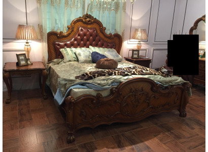 Klassisches Bett Barock Rokoko Chesterfield Stil Doppel Leder Hotel Betten