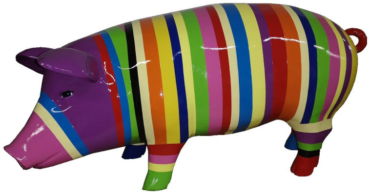 Skulpturen Abstraktes Schwein Design Wohn Deko Statuen Figuren Figur Dekoration